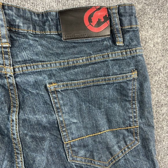 Ecko Unltd Jeans Mens 32 Blue Skinny Low Acid Washed Pockets Rap Hip Hop 32x30 - Picture 5 of 12